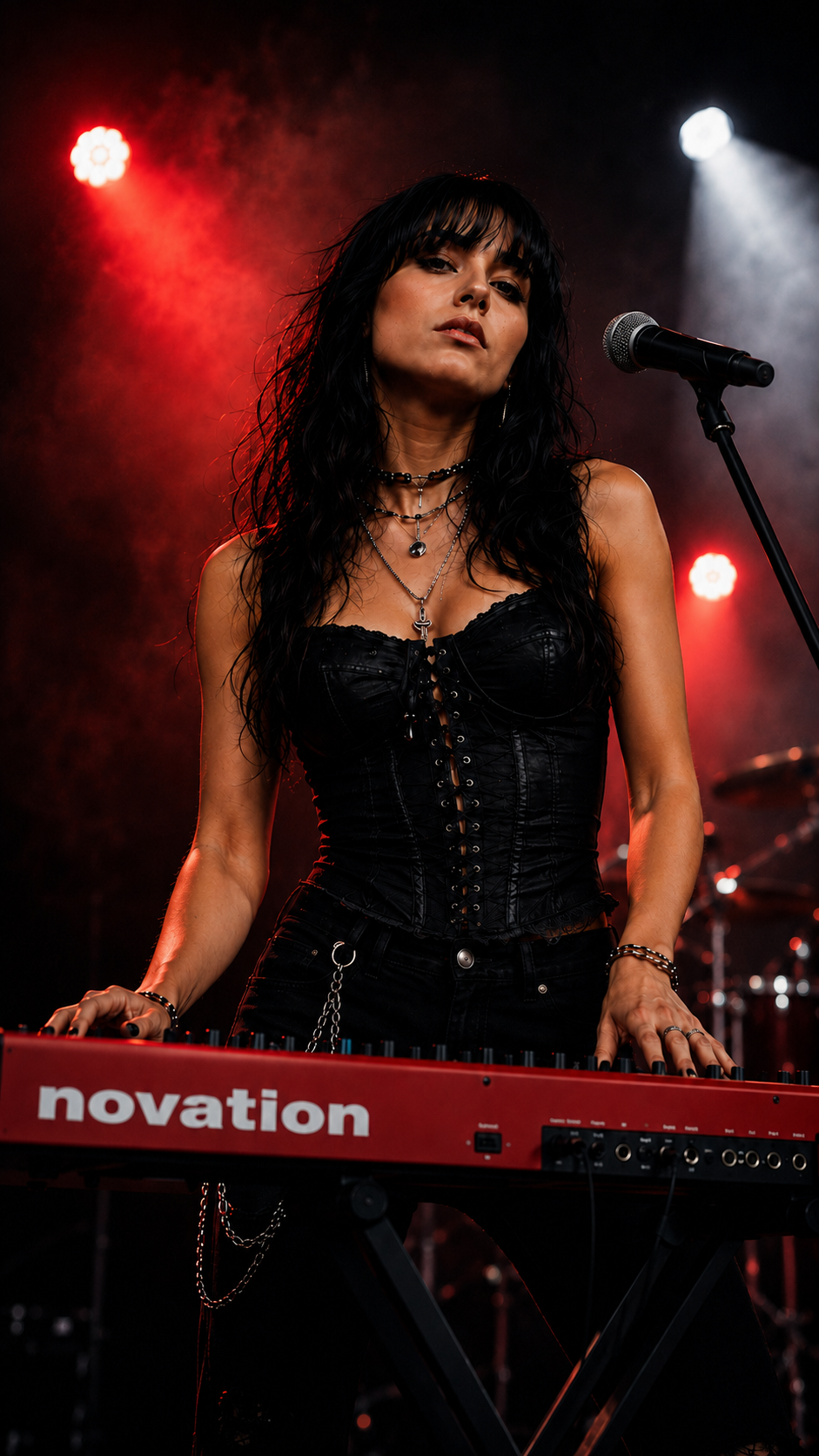 Nadia Voss performing live at the keyboard